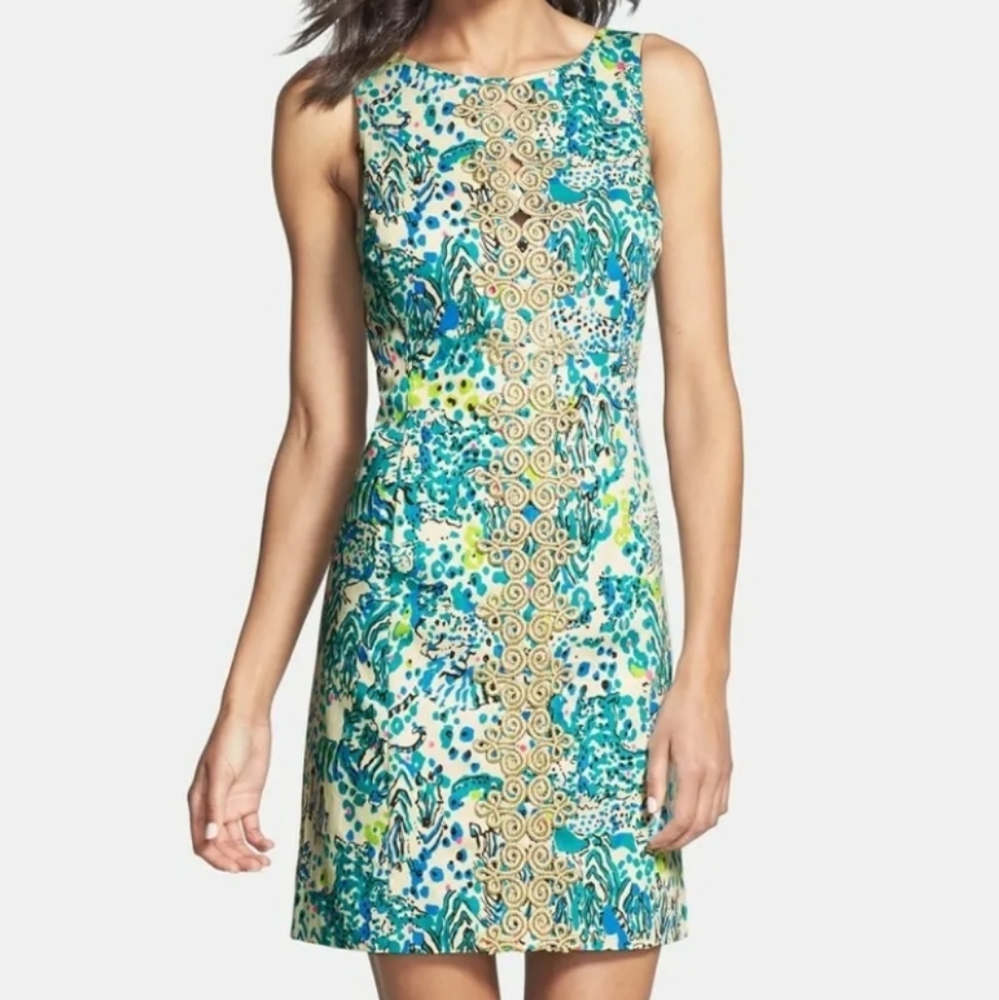 🩵 HTF Lilly Pulitzer Ember Seas shift dress 12